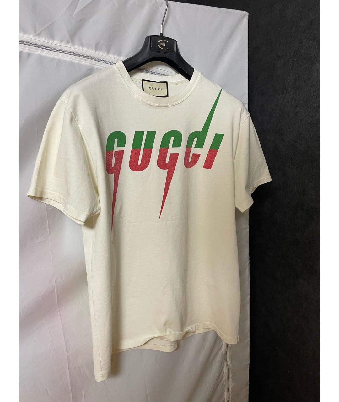 GUCCI Бежевая хлопковая футболка, фото 5