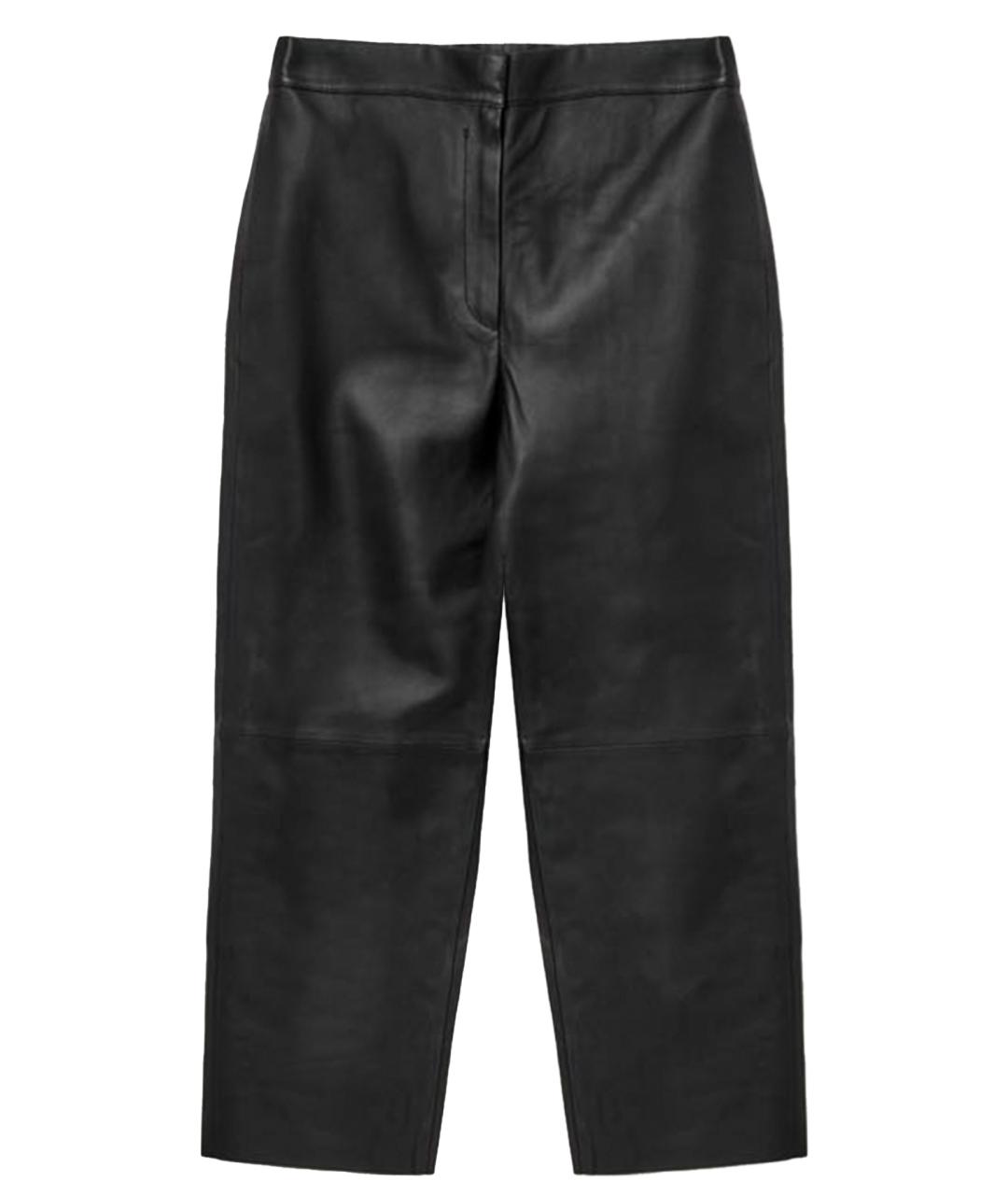 COS Черные кожаные прямые брюки, фото 1