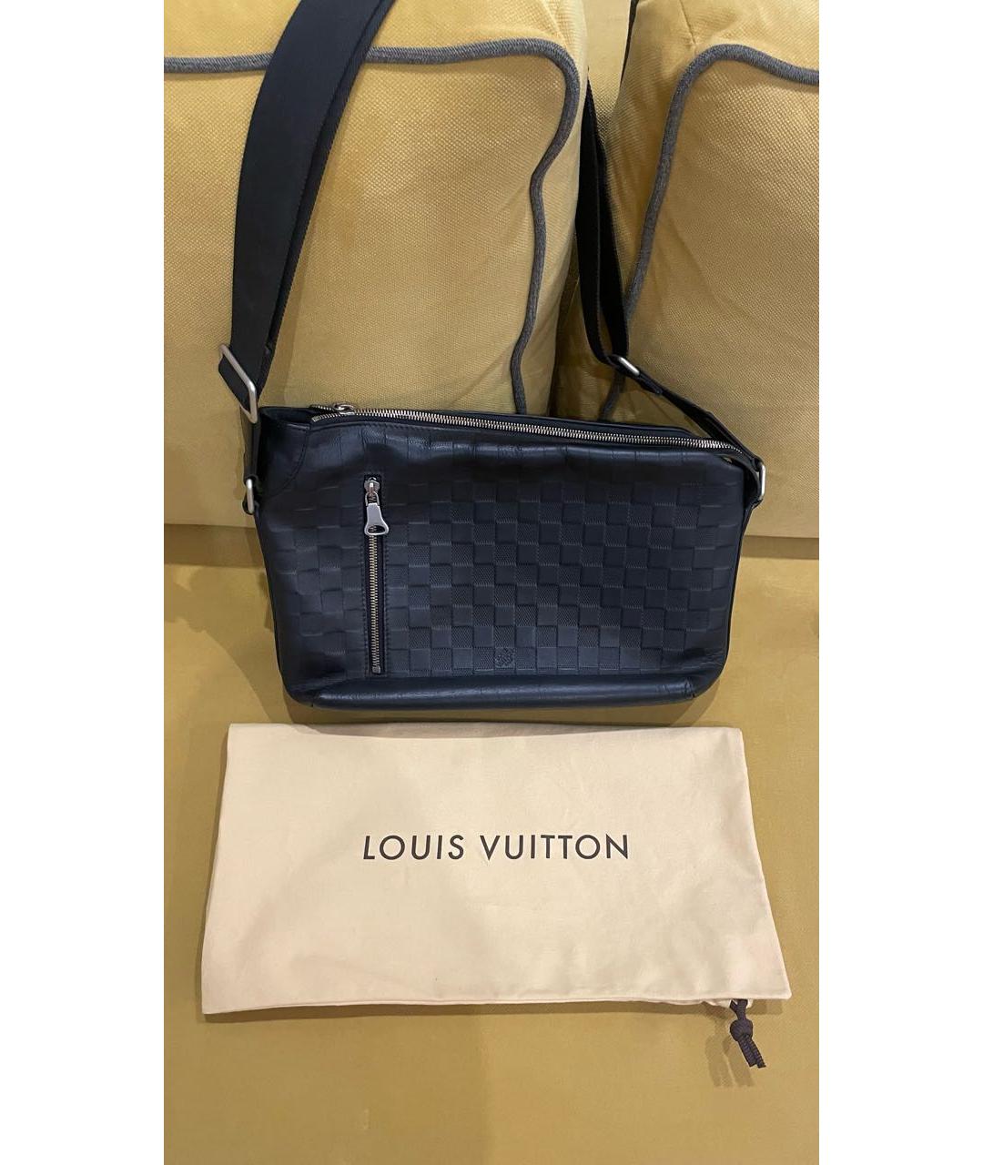 LOUIS VUITTON PRE-OWNED Черная кожаная сумка на плечо, фото 9