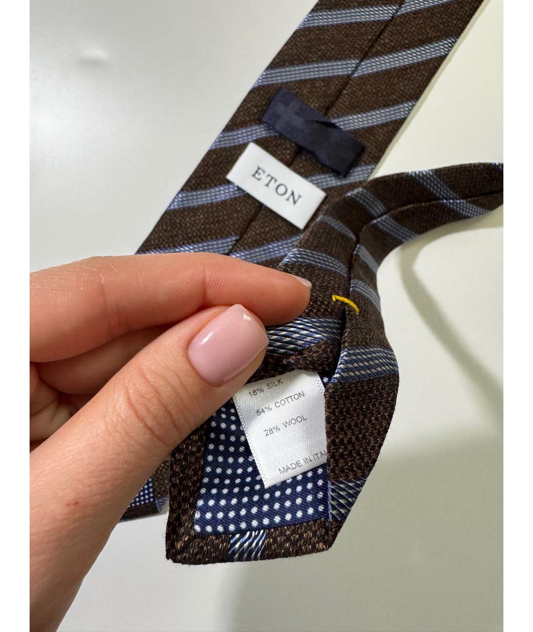 ETON Коричневый шелковый галстук, фото 5