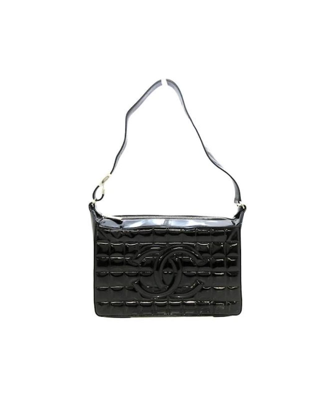 CHANEL PRE-OWNED Черная сумка с короткими ручками из лакированной кожи, фото 1
