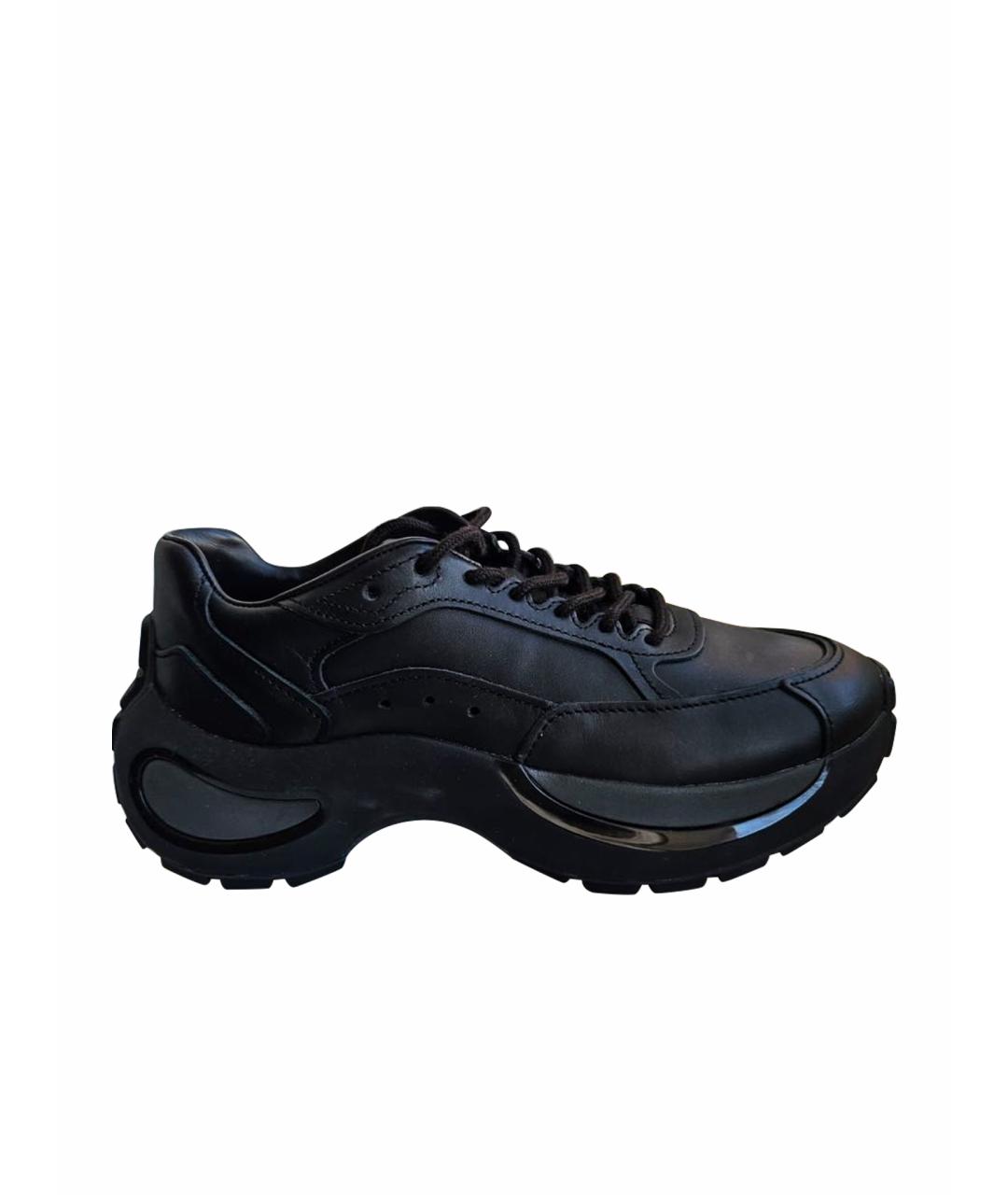 SPORTMAX Черные кожаные кроссовки, фото 1