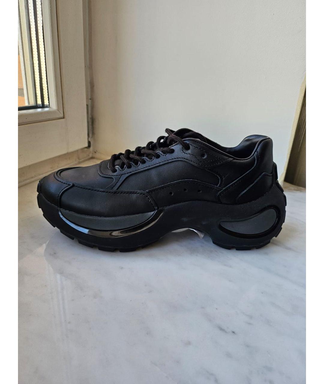 SPORTMAX Черные кожаные кроссовки, фото 9