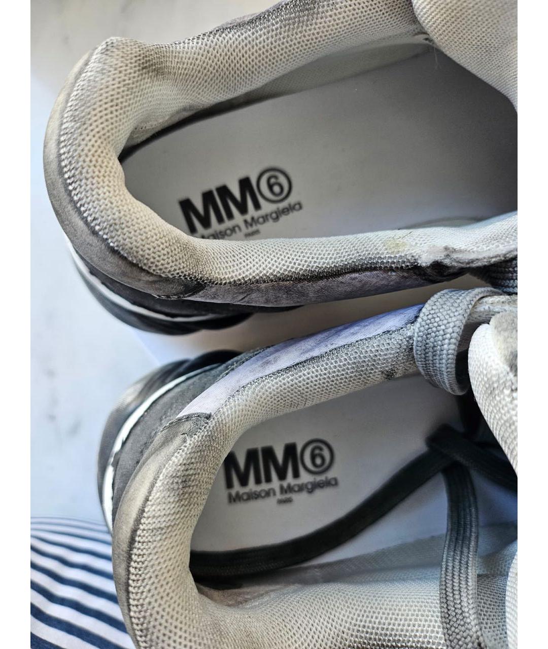 MM6 MAISON MARGIELA Антрацитовые кожаные кроссовки, фото 3