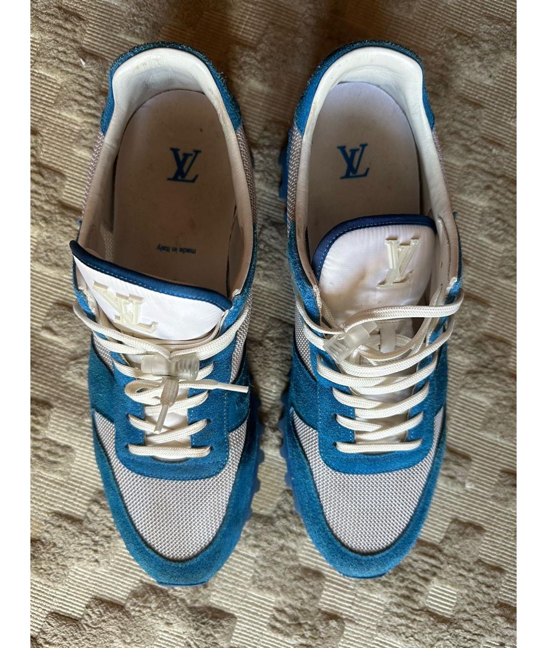 LOUIS VUITTON Синие замшевые низкие кроссовки / кеды, фото 2