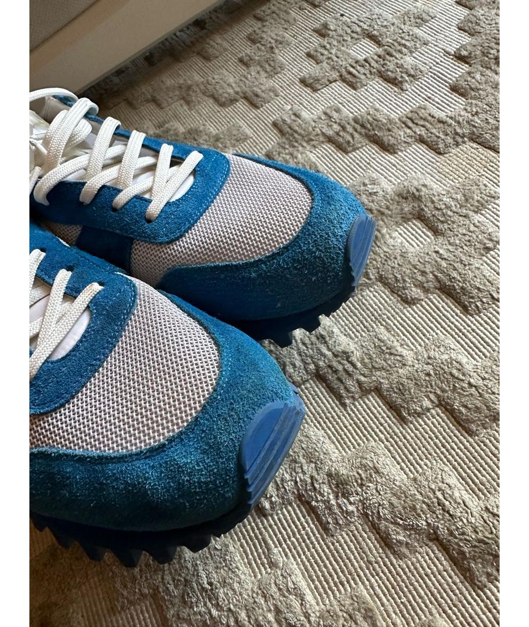 LOUIS VUITTON Синие замшевые низкие кроссовки / кеды, фото 3