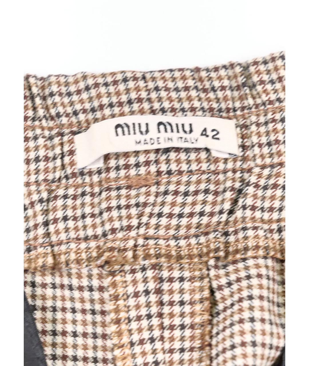 MIU MIU Бежевые брюки широкие, фото 3