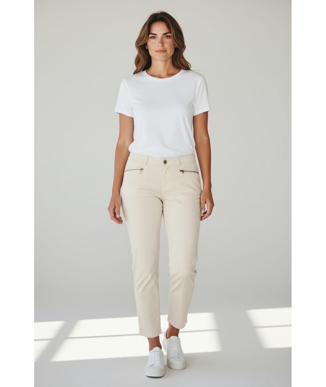 HUGO BOSS Бежевые хлопко-эластановые брюки узкие, фото 7