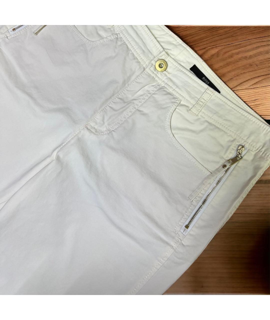 HUGO BOSS Бежевые хлопко-эластановые брюки узкие, фото 3