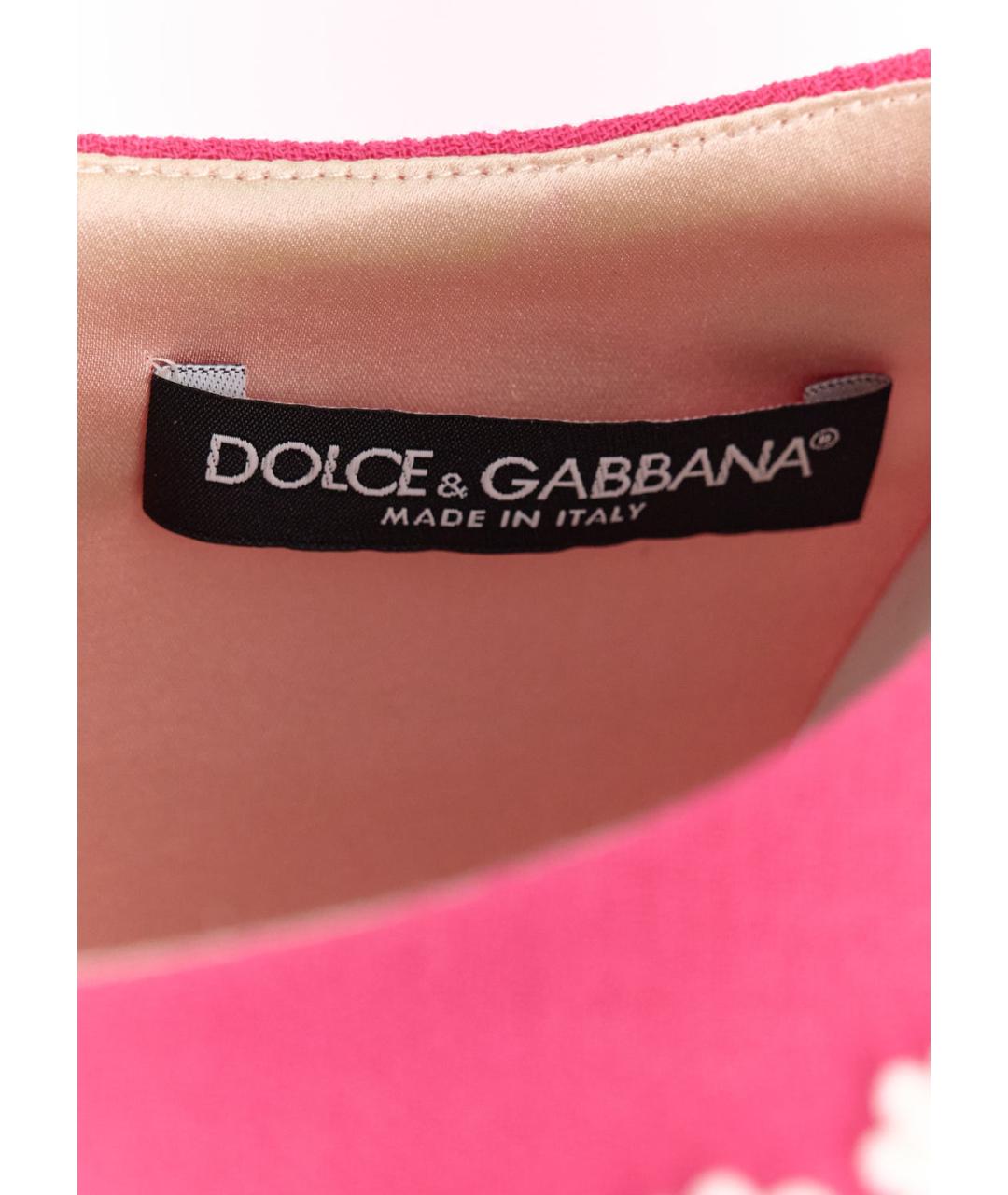 DOLCE&GABBANA Розовое шерстяное повседневное платье, фото 3