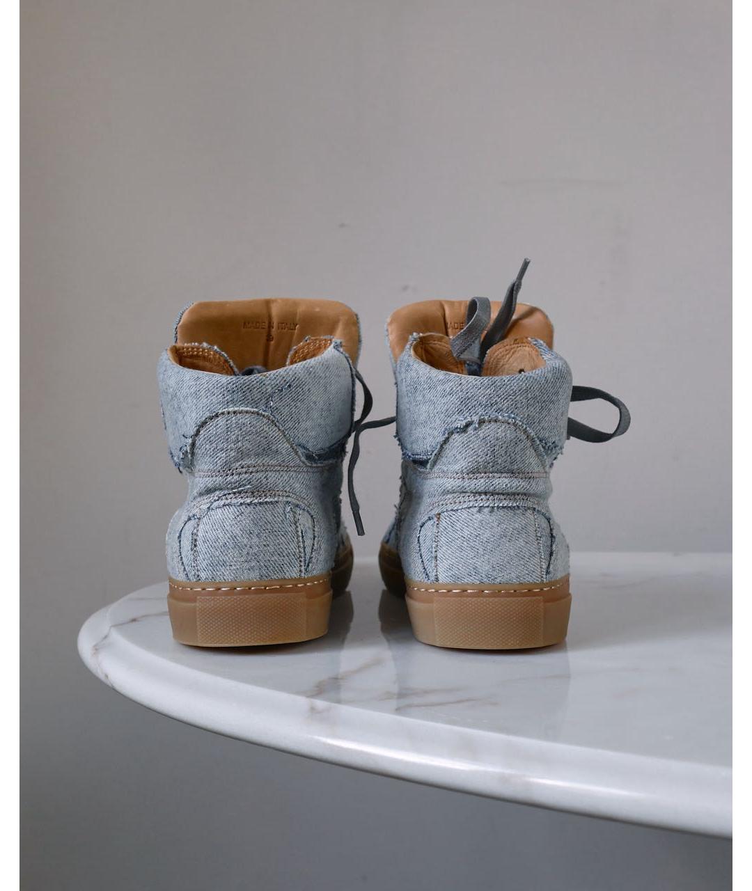 MAISON MARGIELA Голубые текстильные кроссовки, фото 4
