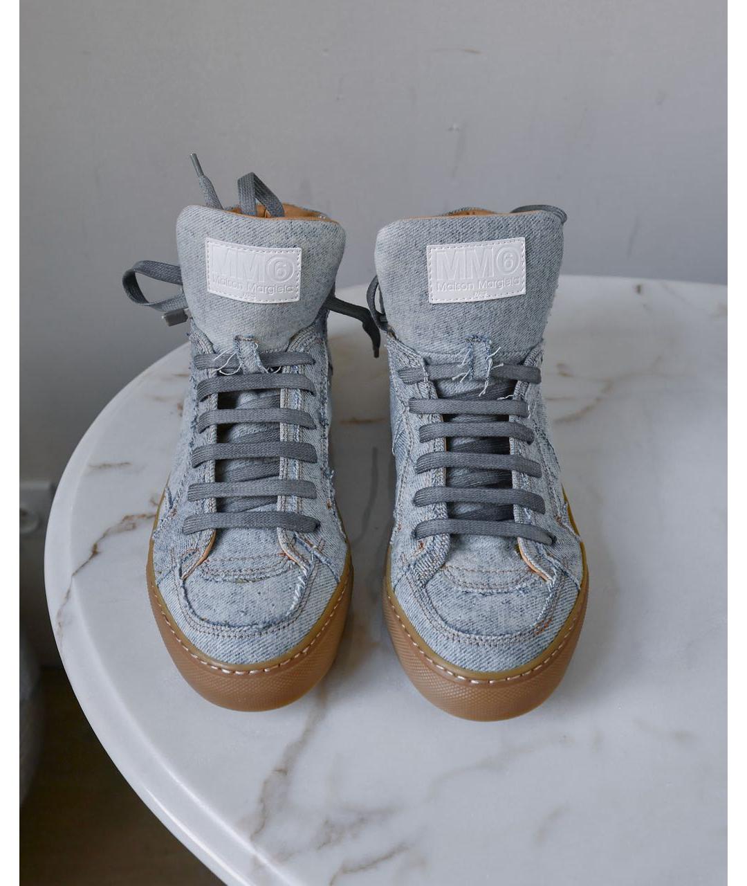 MAISON MARGIELA Голубые текстильные кроссовки, фото 2
