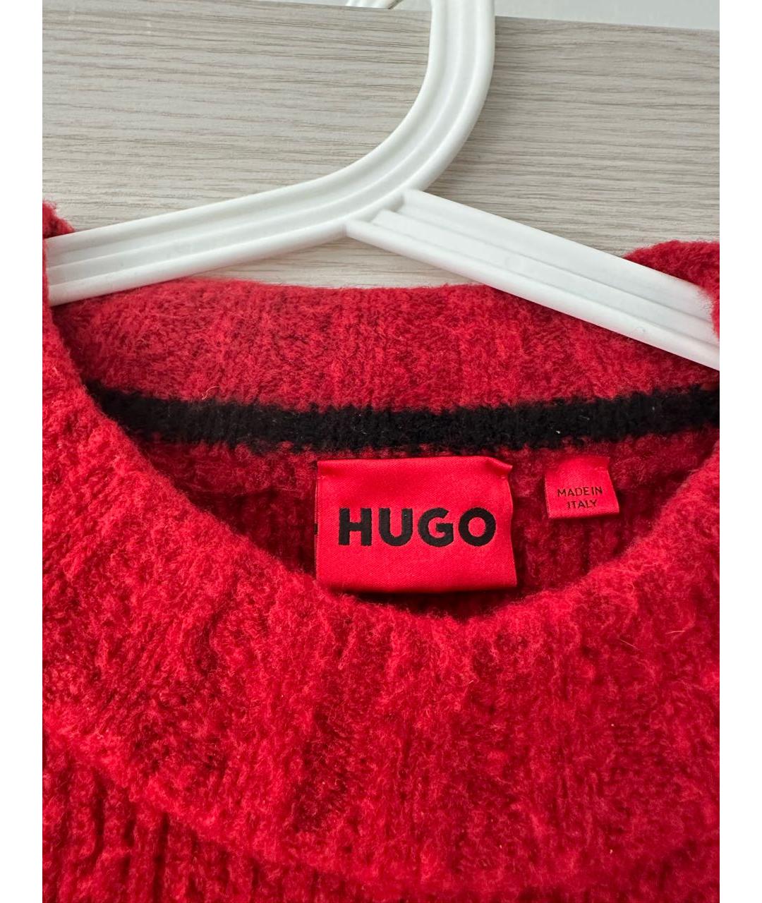 HUGO BOSS Красный шерстяной джемпер / свитер, фото 3