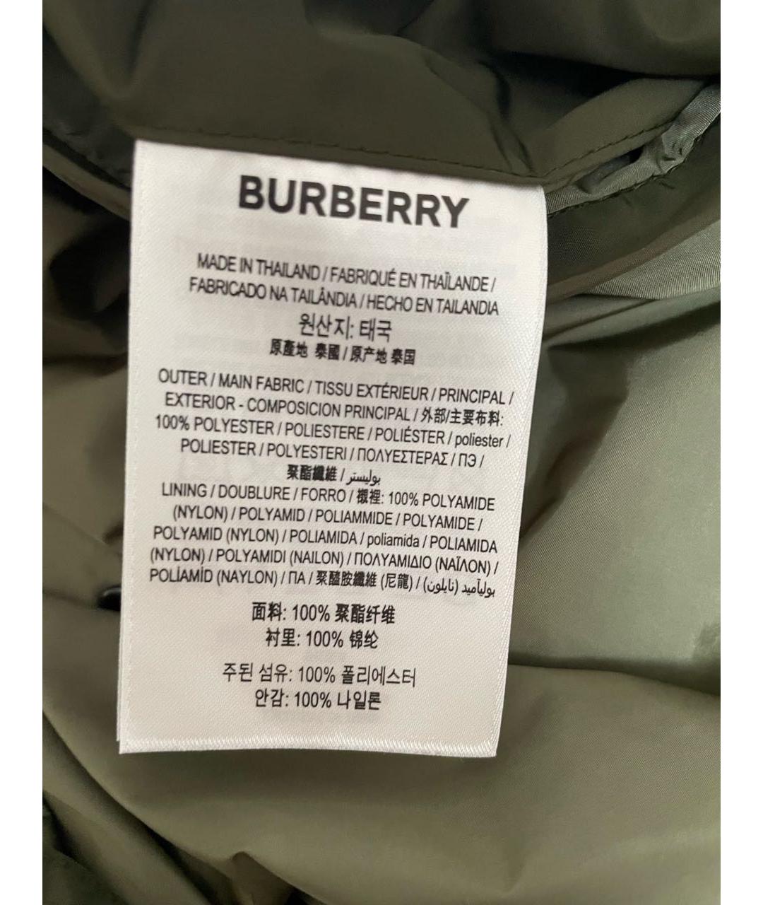 BURBERRY Хаки куртка, фото 6