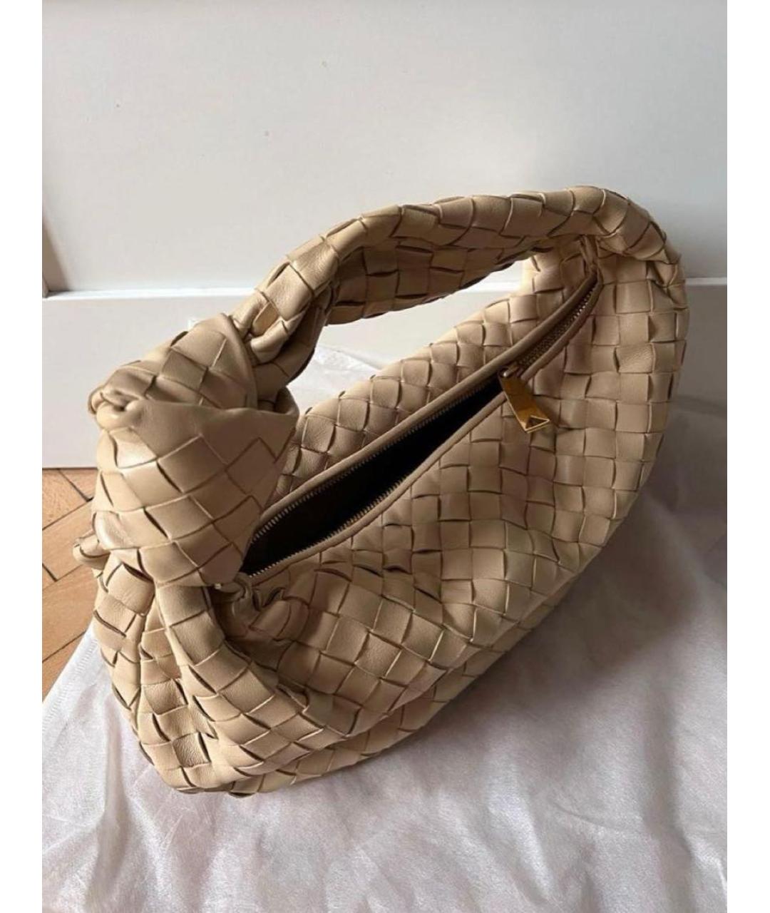 BOTTEGA VENETA Бежевая кожаная сумка тоут, фото 7