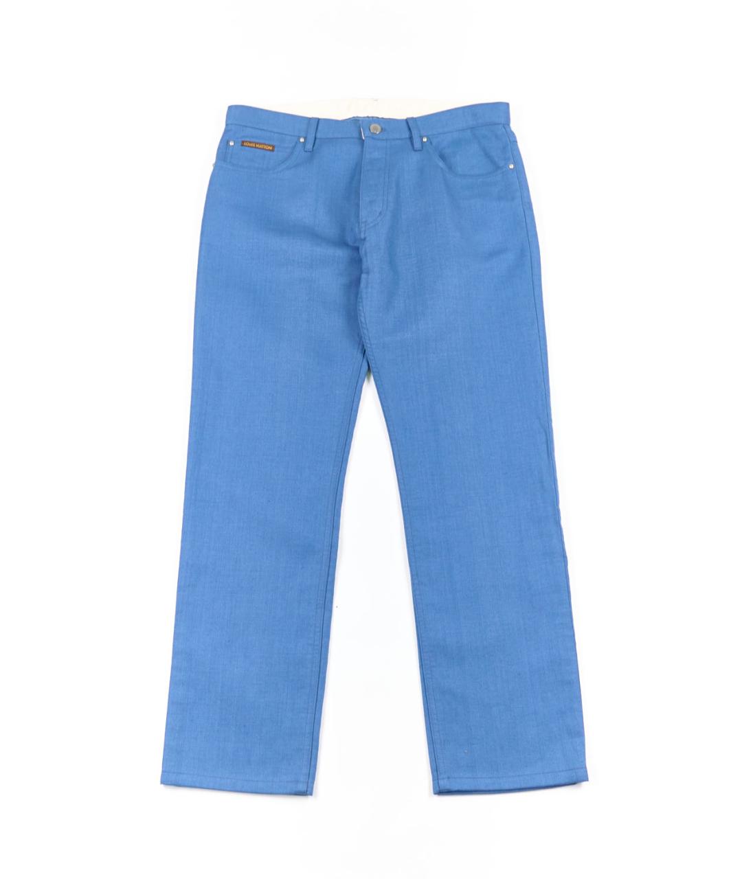 LOUIS VUITTON PRE-OWNED Синие хлопковые повседневные брюки, фото 1
