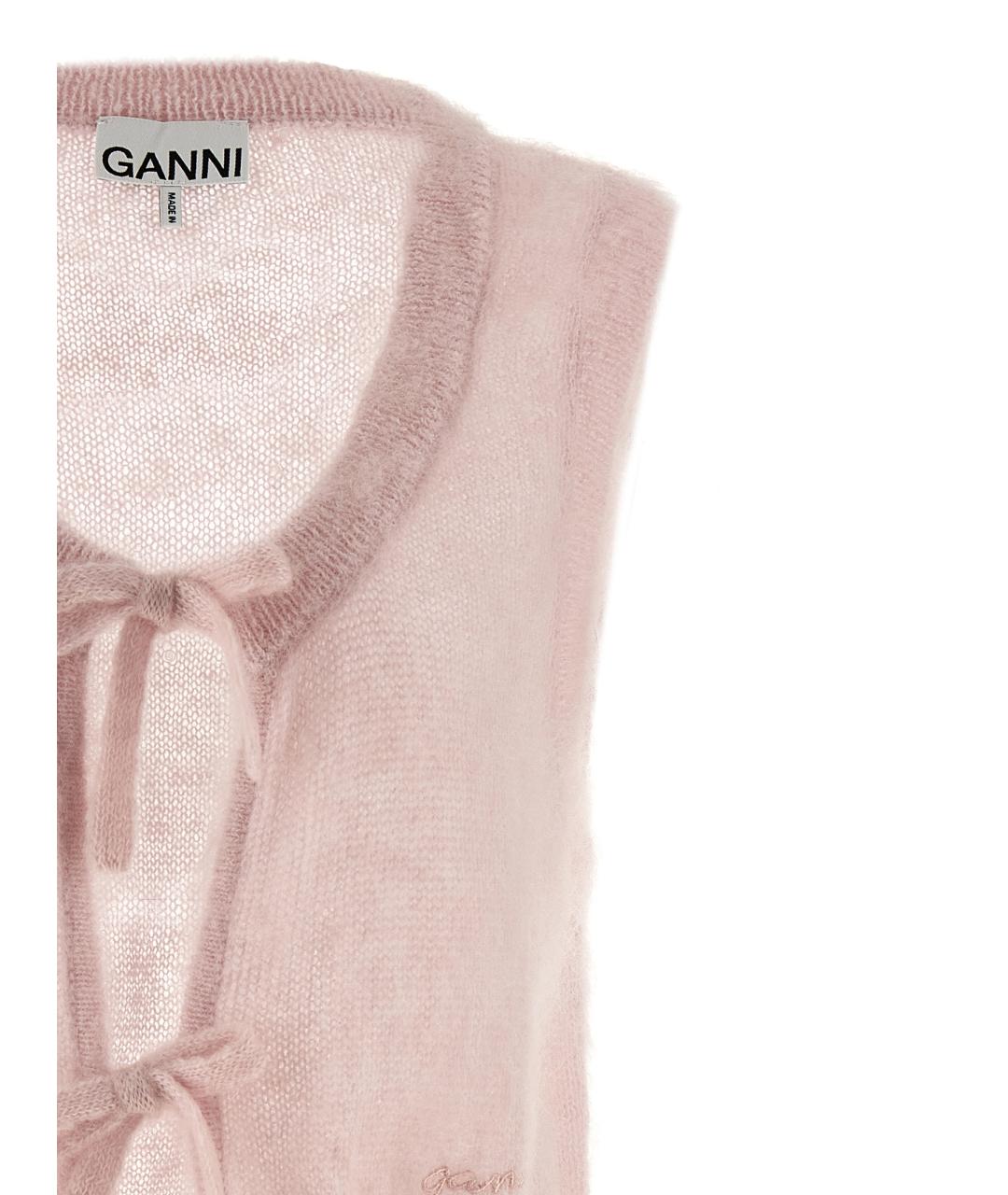GANNI Розовая шерстяная жилетка, фото 3