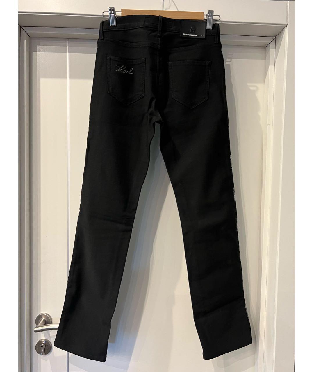 KARL LAGERFELD Черные хлопковые прямые джинсы, фото 2