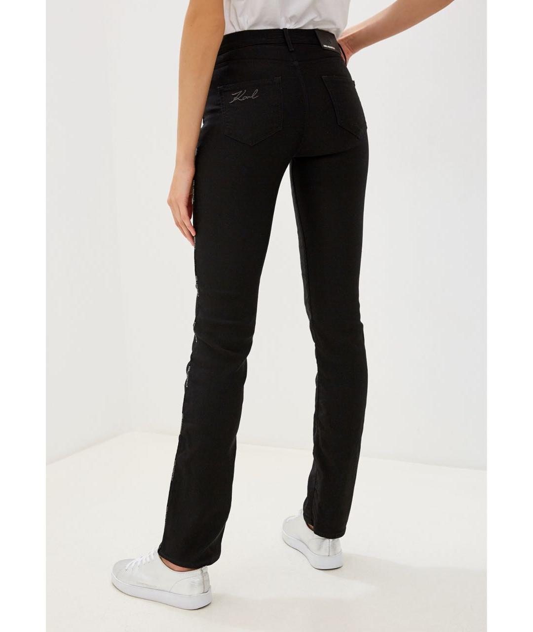 KARL LAGERFELD Черные хлопковые прямые джинсы, фото 6