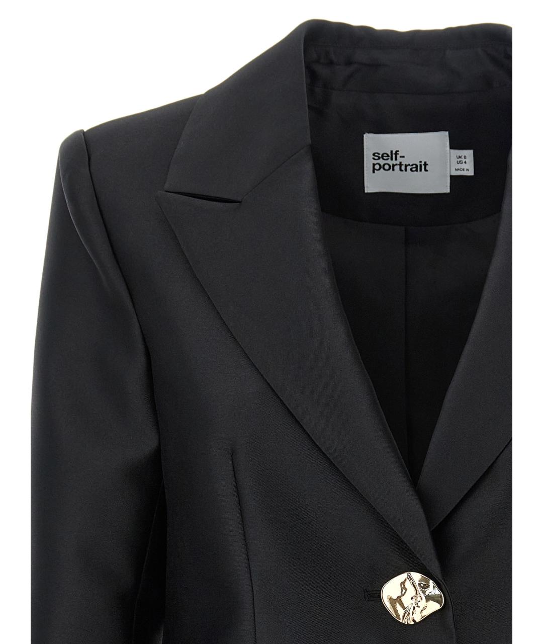 SELF-PORTRAIT Черный полиэстеровый жакет/пиджак, фото 3