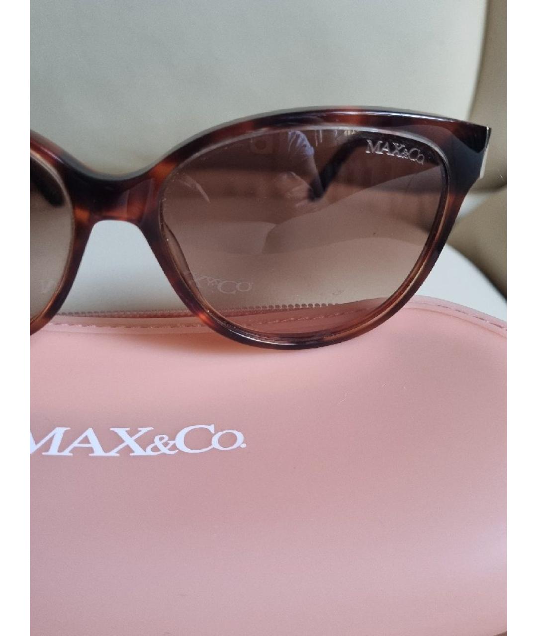 MAX&CO Коричневые пластиковые солнцезащитные очки, фото 3