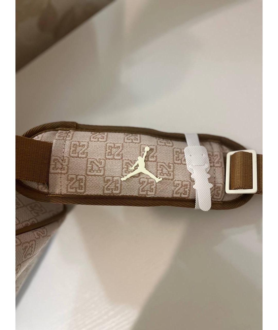 JORDAN Бежевая тканевая дорожная/спортивная сумка, фото 6