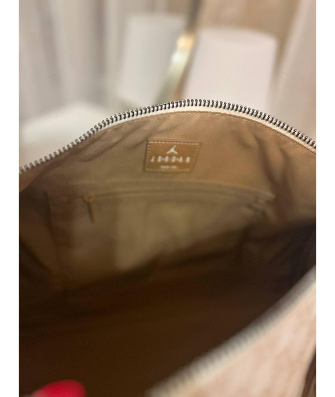 JORDAN Бежевая тканевая дорожная/спортивная сумка, фото 3