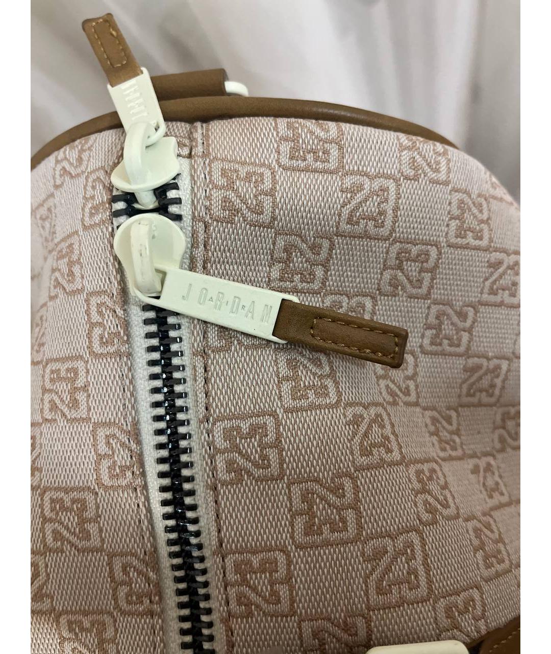 JORDAN Бежевая тканевая дорожная/спортивная сумка, фото 7