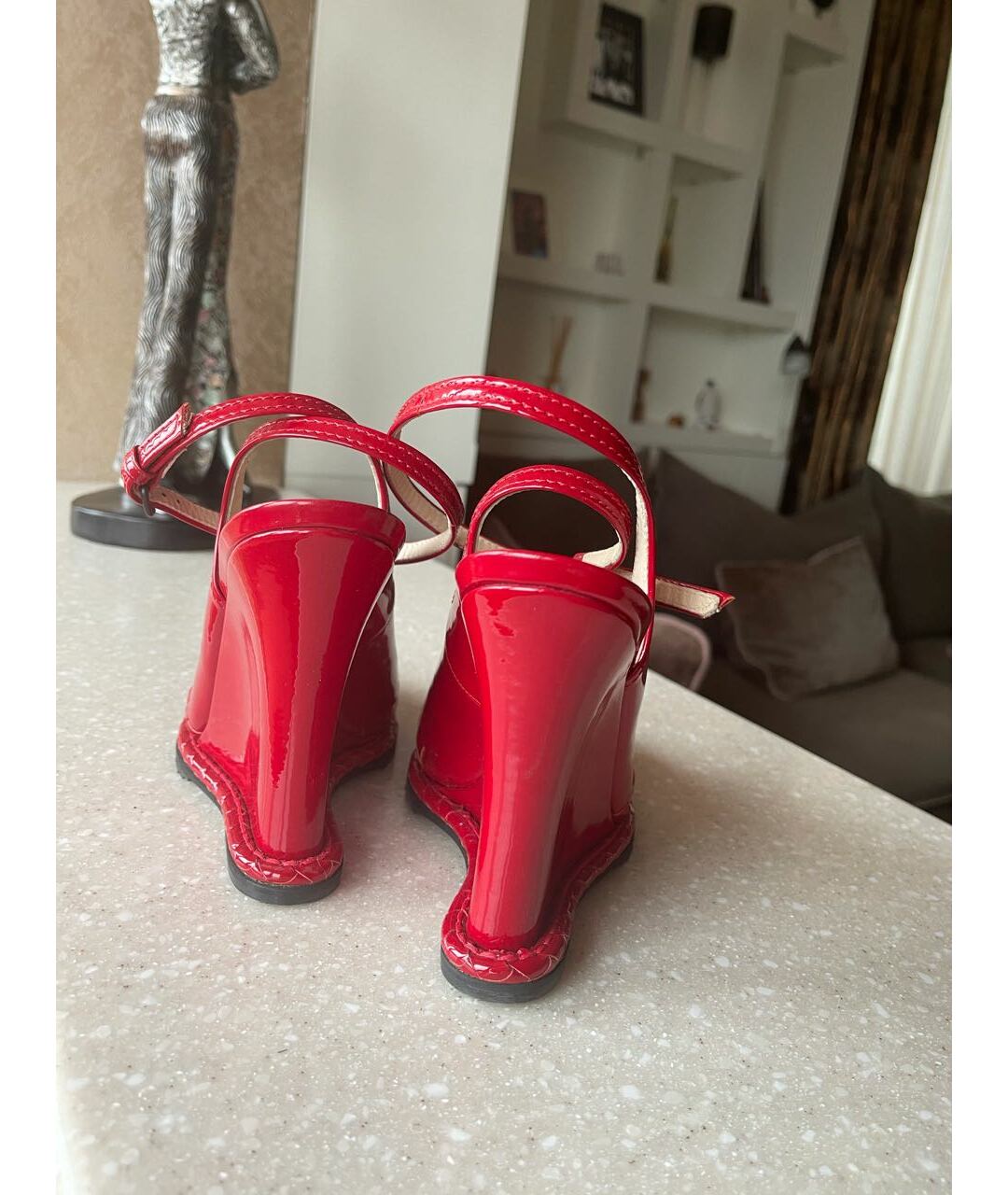 BOTTEGA VENETA Красные кожаные туфли, фото 3
