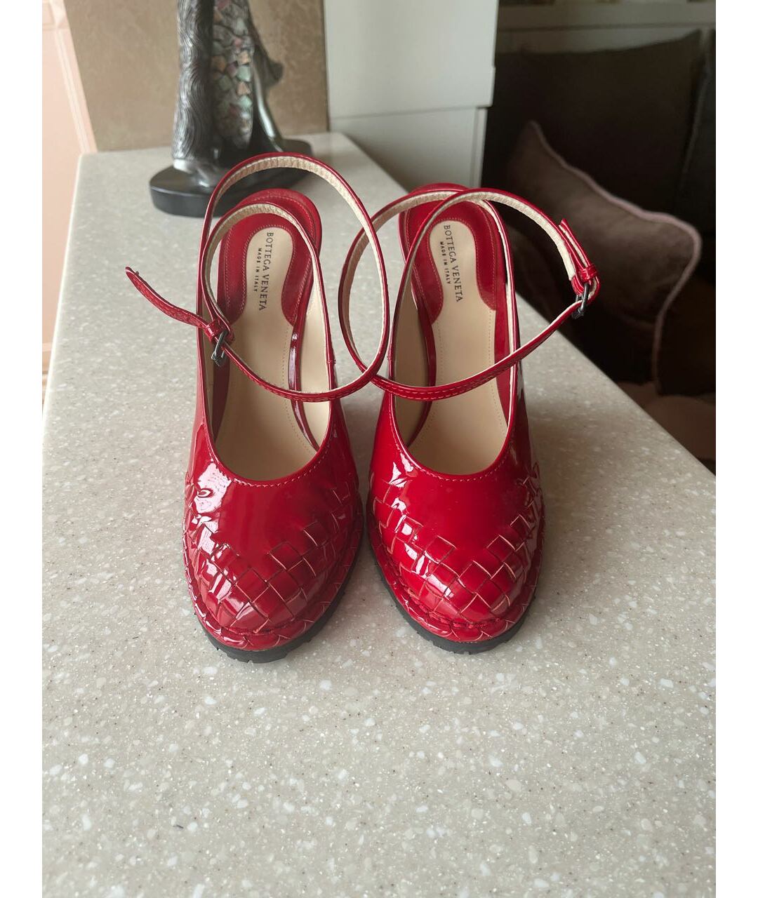 BOTTEGA VENETA Красные кожаные туфли, фото 2