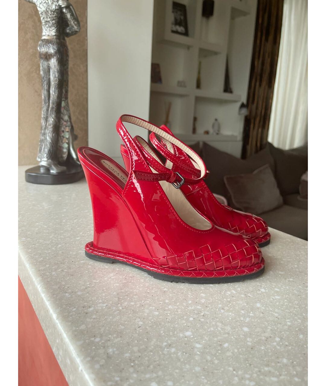 BOTTEGA VENETA Красные кожаные туфли, фото 4