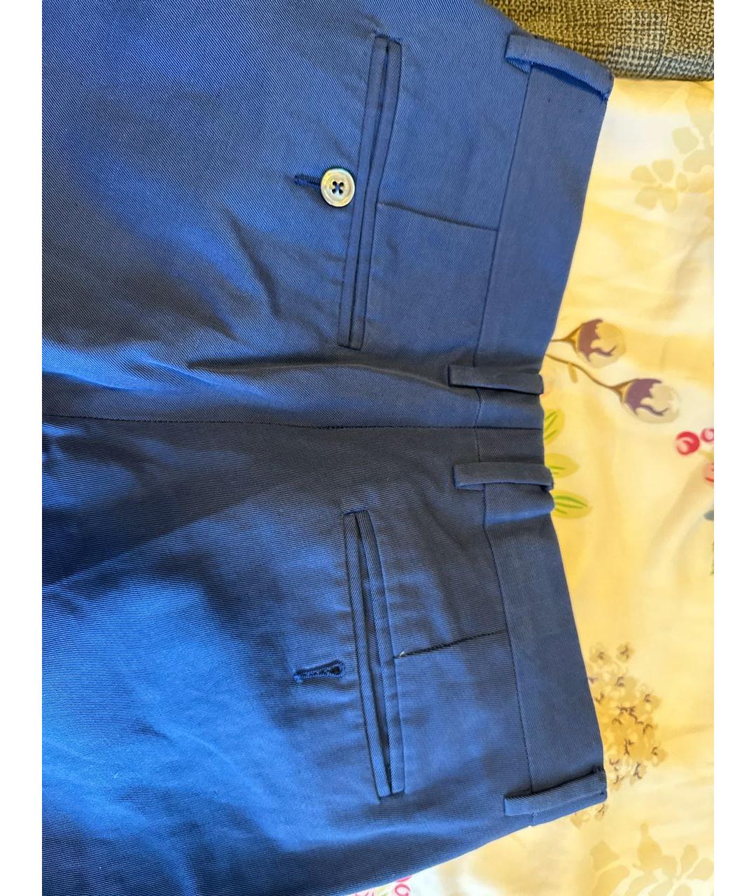 GUCCI Синие вискозные повседневные брюки, фото 5