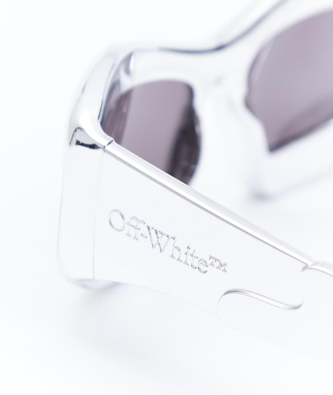 OFF-WHITE Серебряные пластиковые солнцезащитные очки, фото 4