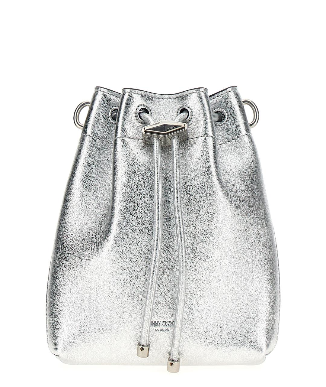 JIMMY CHOO Серебряная кожаная сумка через плечо, фото 1