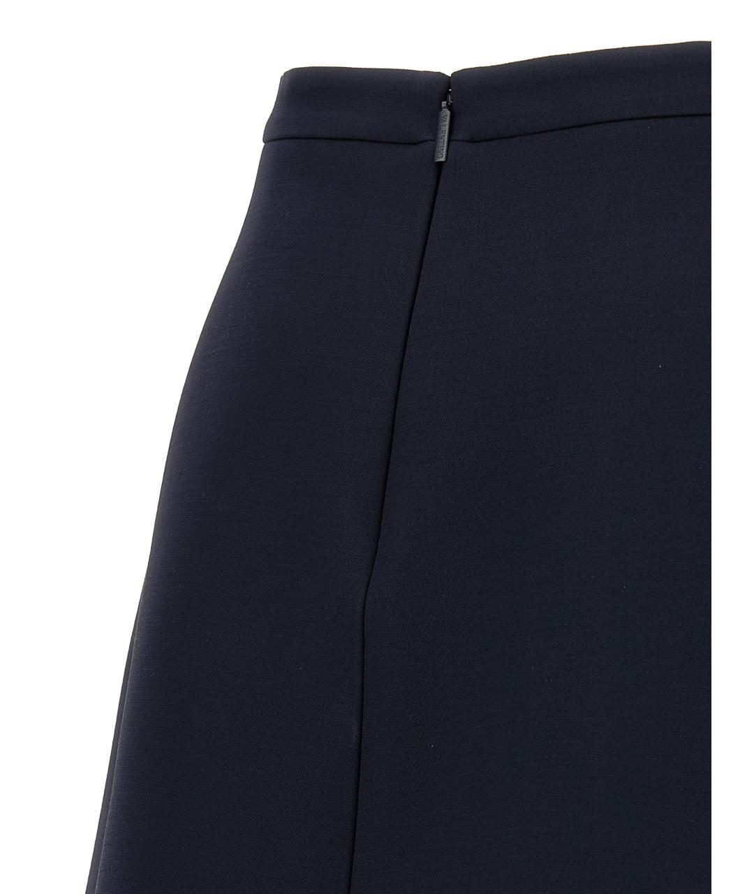 VALENTINO Темно-синяя шерстяная юбка мини, фото 4