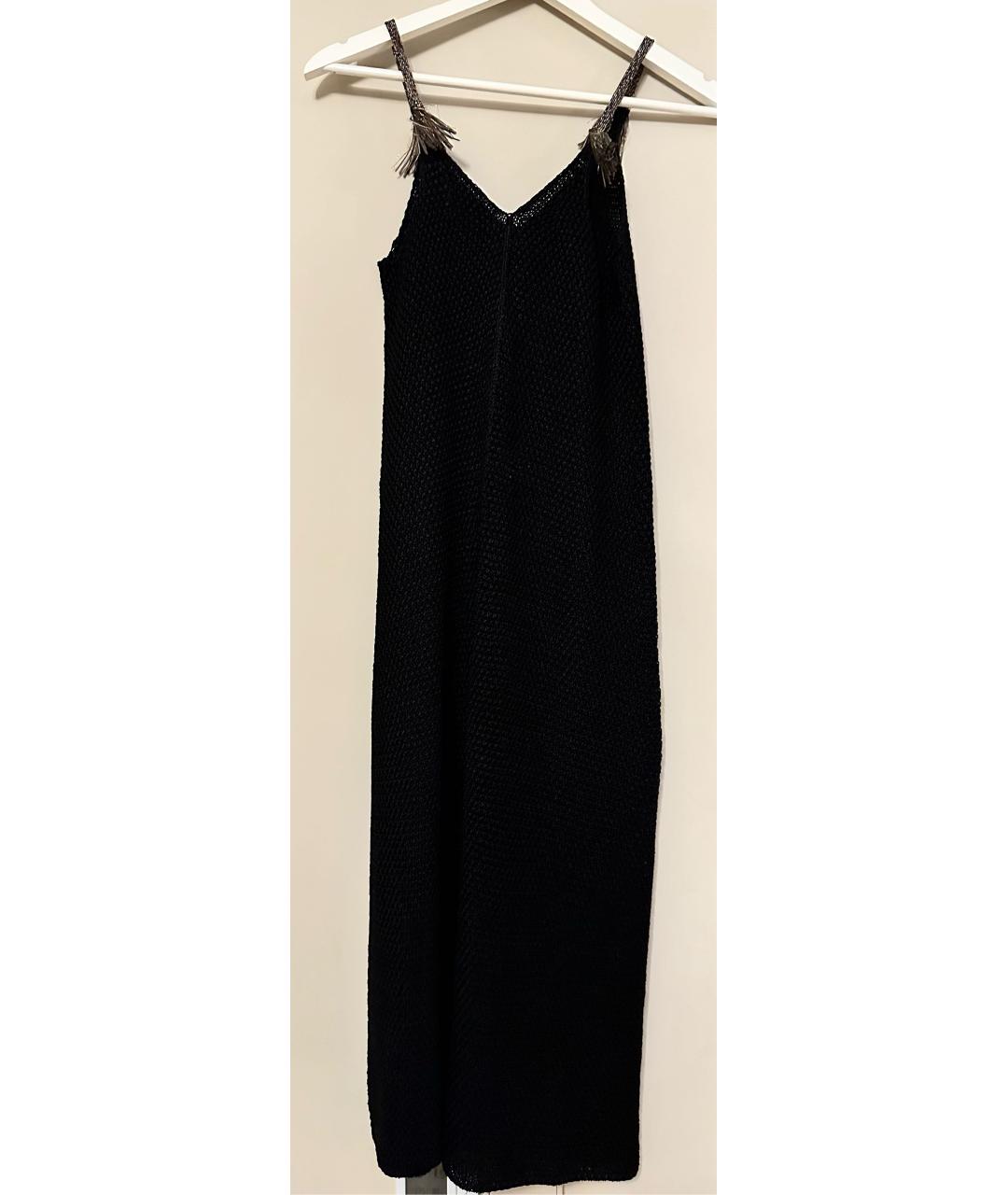 SEVENTY Черное вискозное коктейльное платье, фото 2
