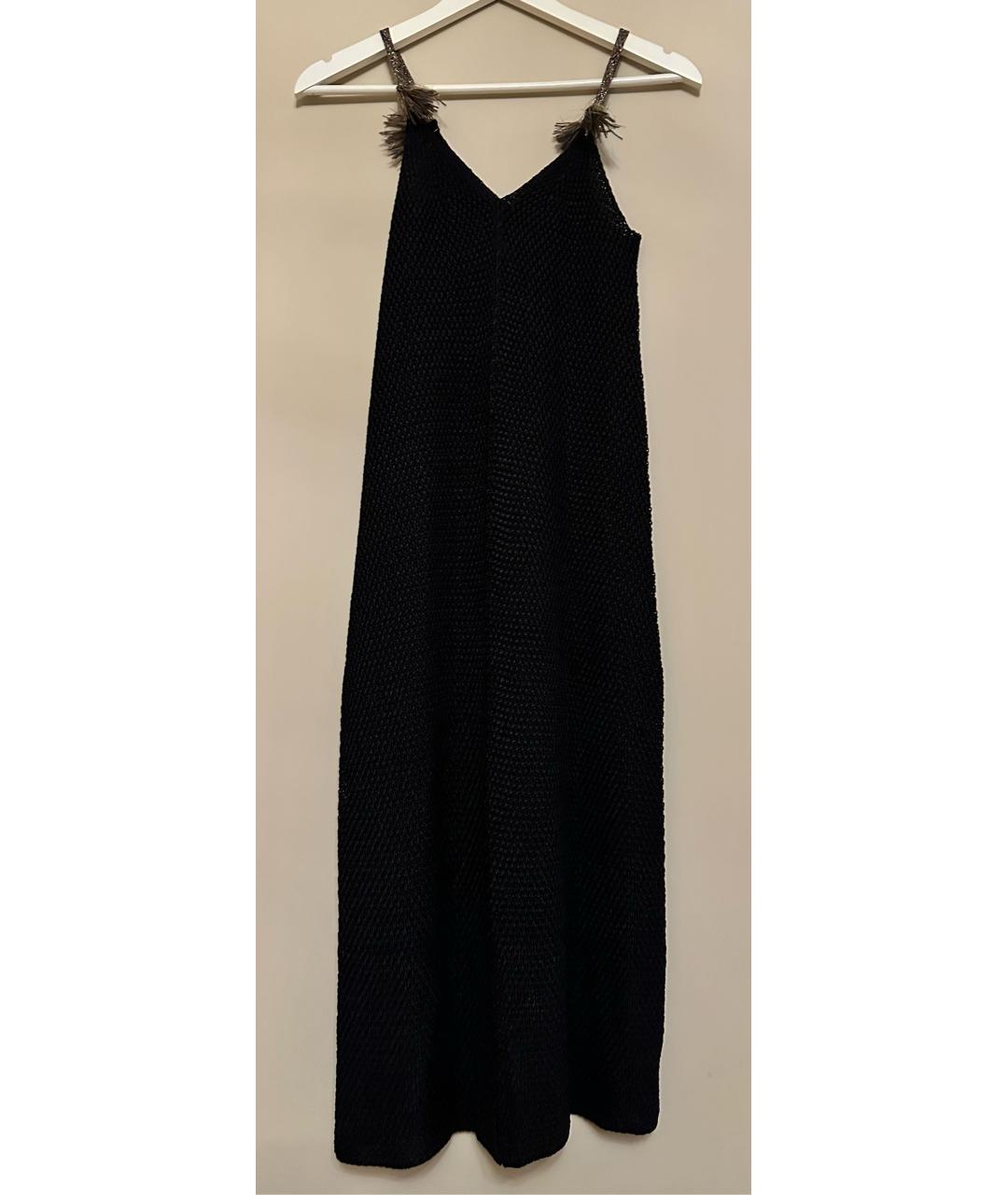 SEVENTY Черное вискозное коктейльное платье, фото 6