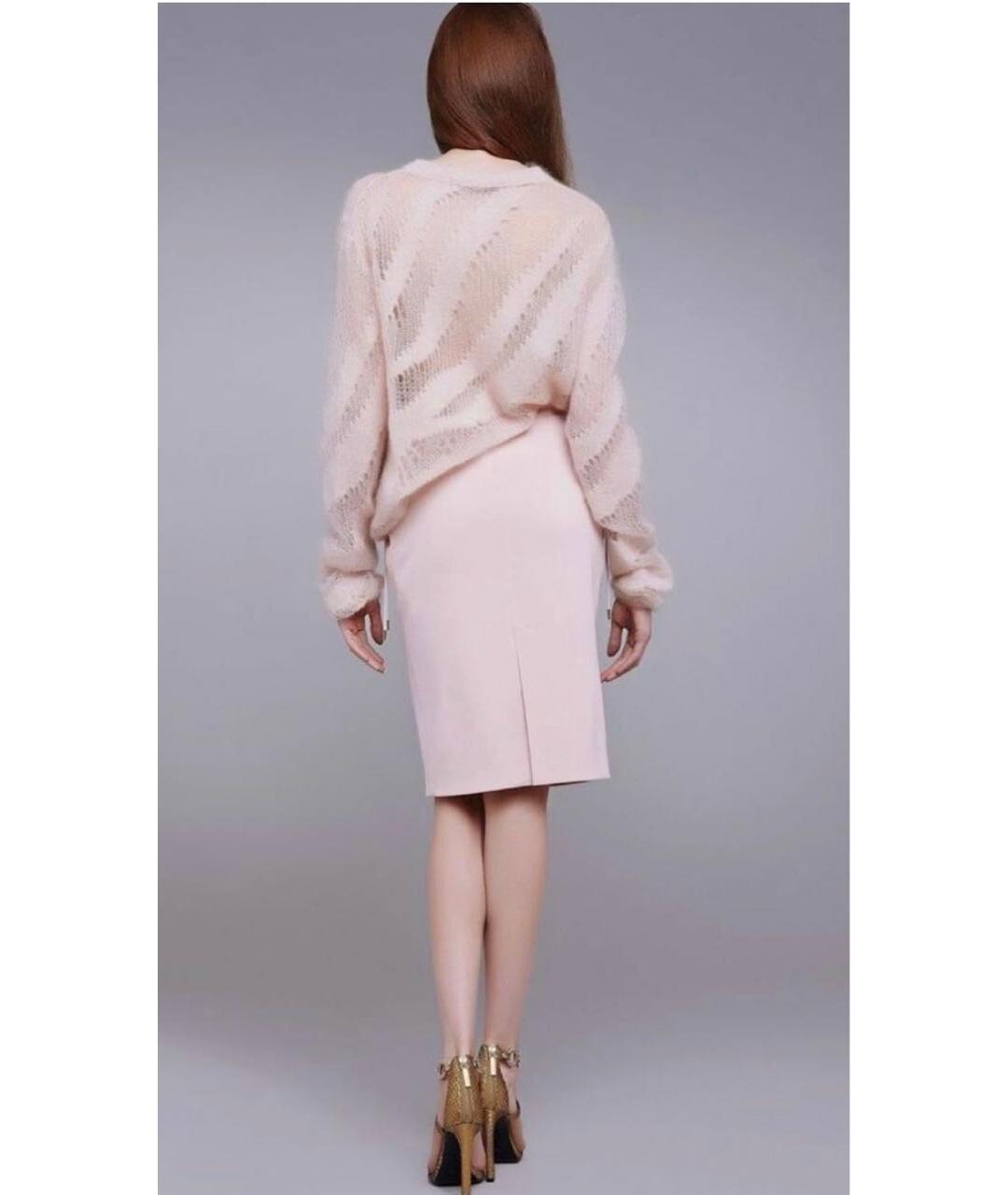 ROBERTO CAVALLI Розовая шерстяная юбка миди, фото 8