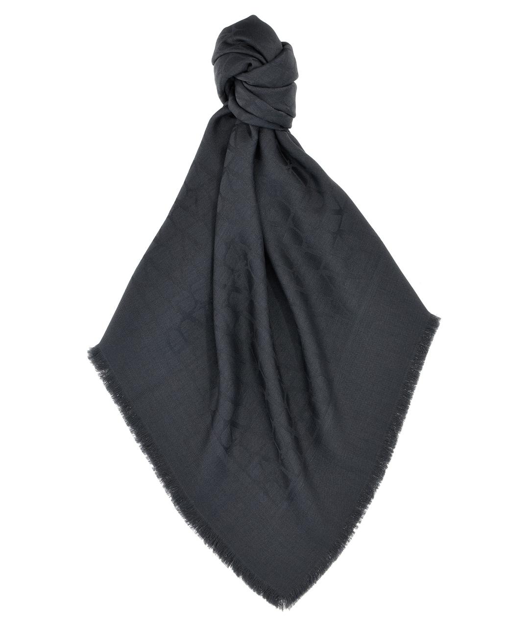 VALENTINO Серый шерстяной шарф, фото 1