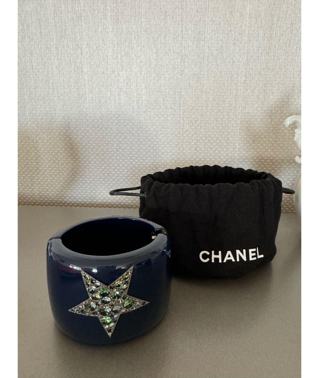 CHANEL PRE-OWNED Темно-синий пластиковый браслет, фото 3