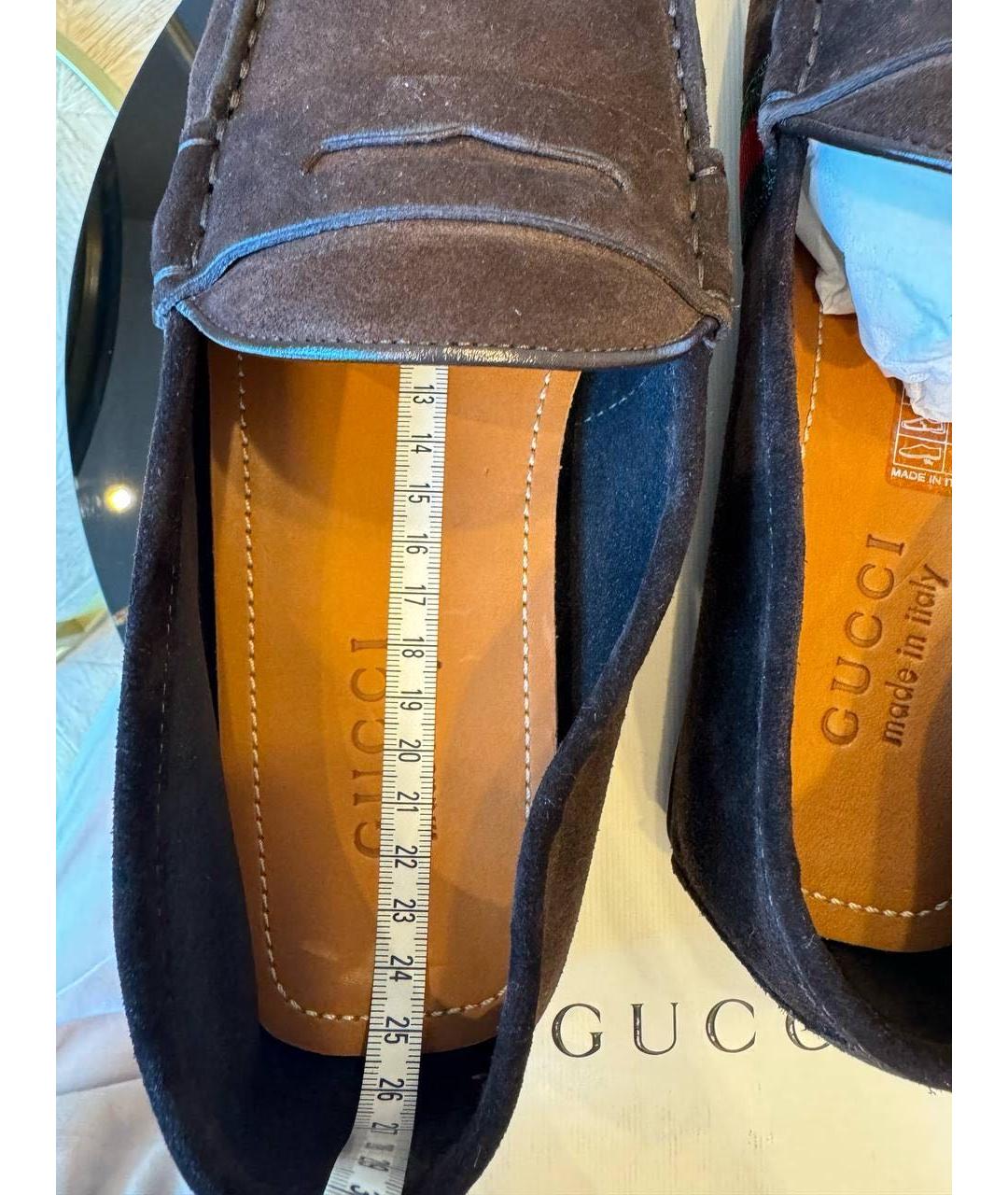 GUCCI Коричневые мокасины, фото 6