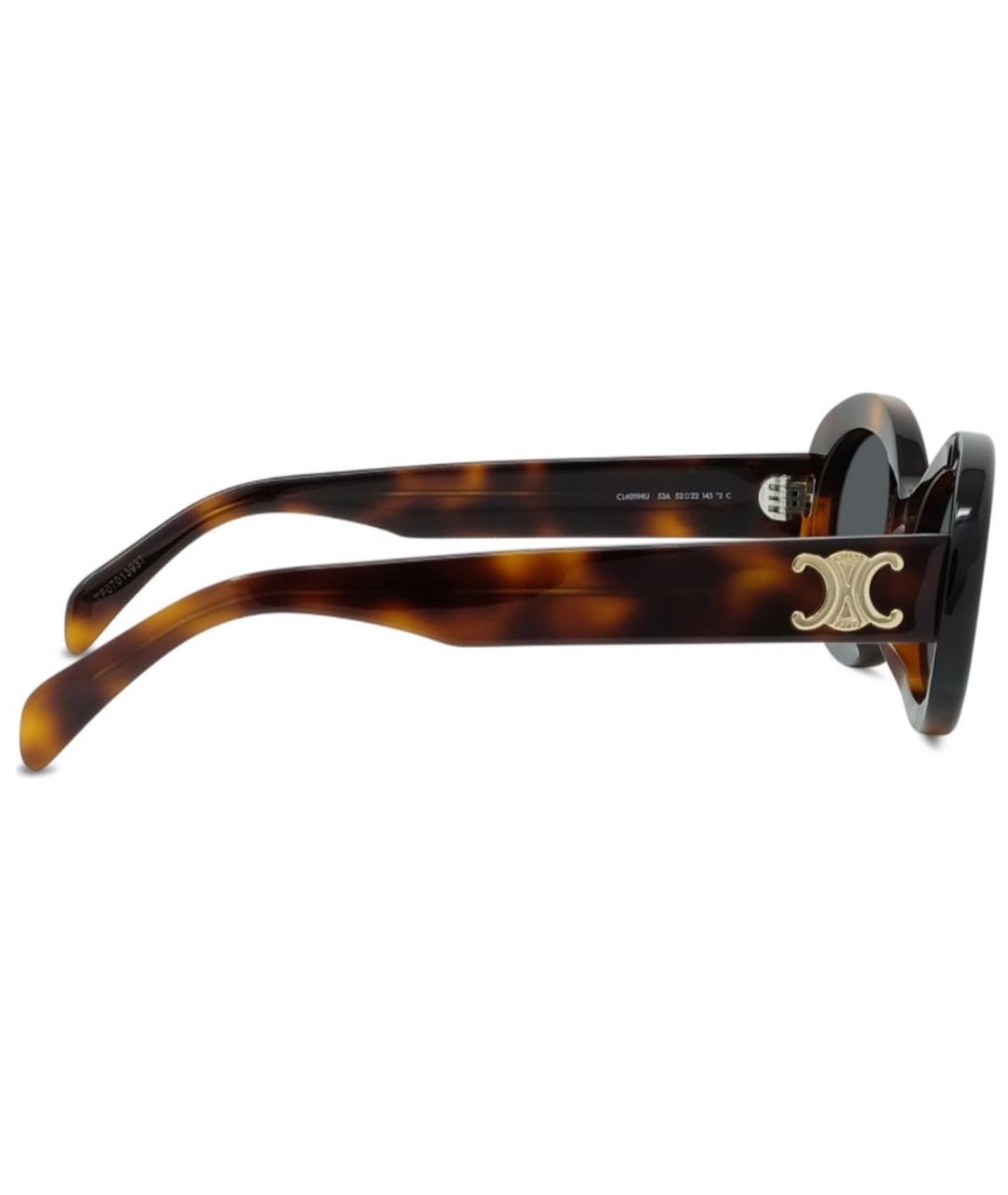 CELINE PRE-OWNED Коричневые пластиковые солнцезащитные очки, фото 3