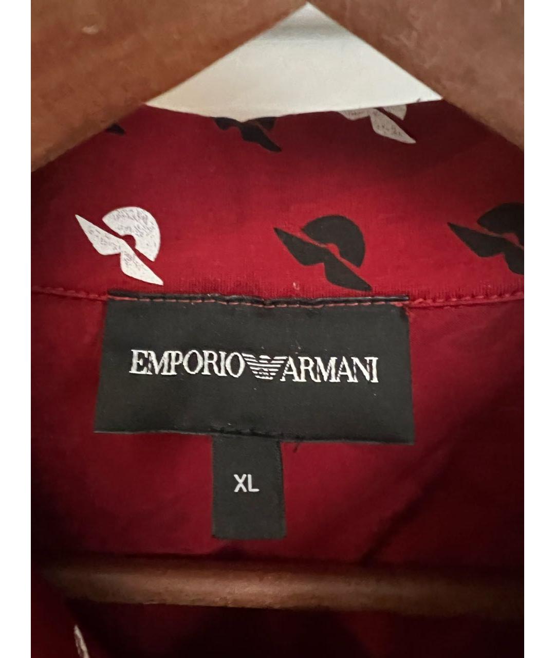 EMPORIO ARMANI Красная хлопковая футболка, фото 3