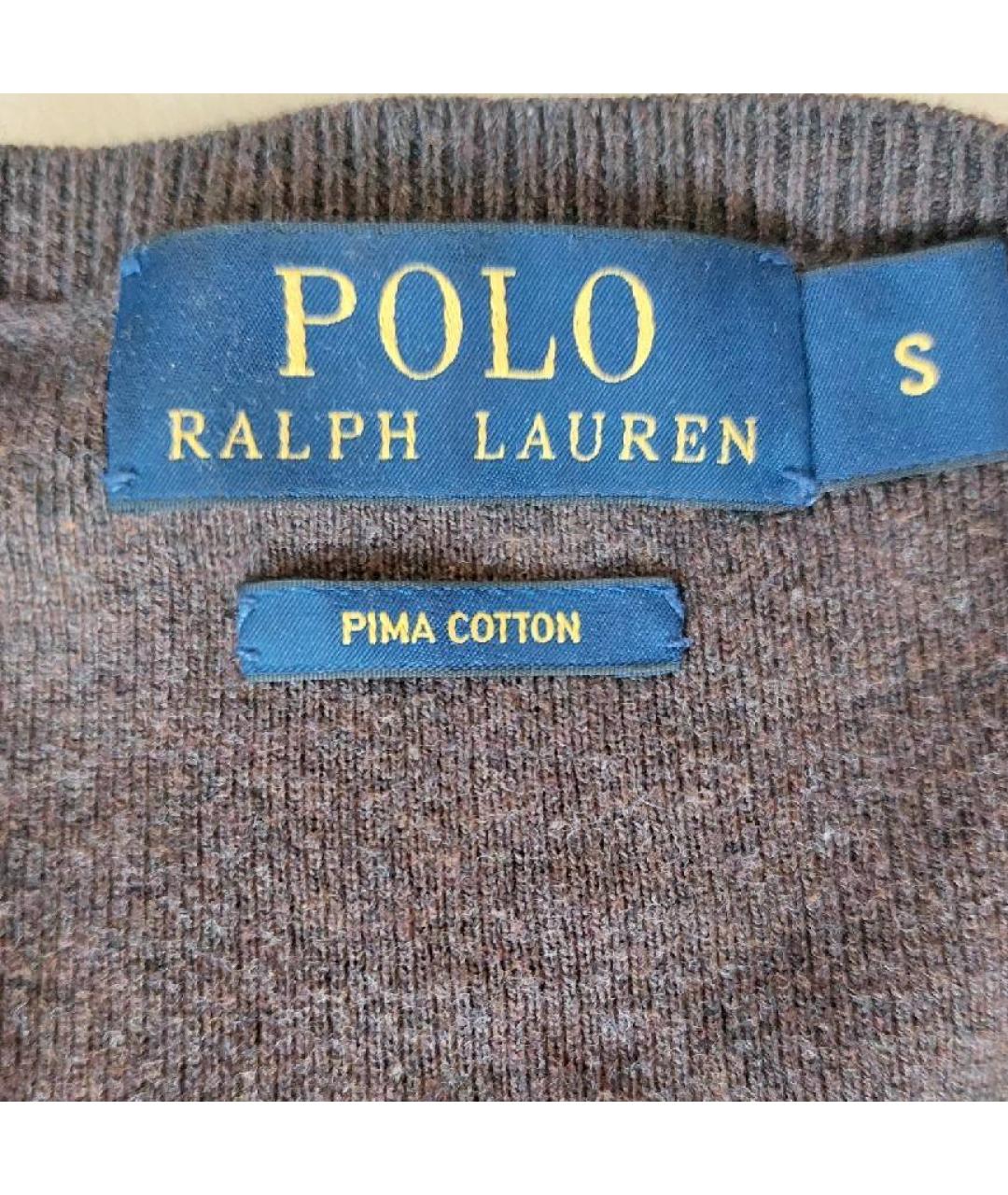 POLO RALPH LAUREN Коричневый хлопковый джемпер / свитер, фото 7