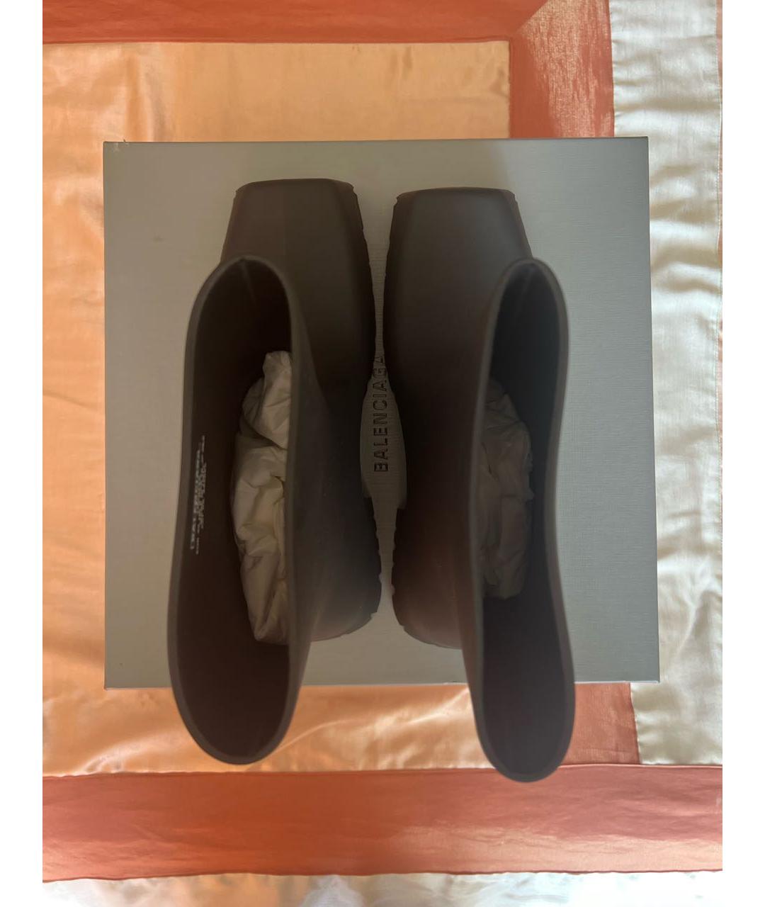 BALENCIAGA Черные резиновые высокие ботинки, фото 3