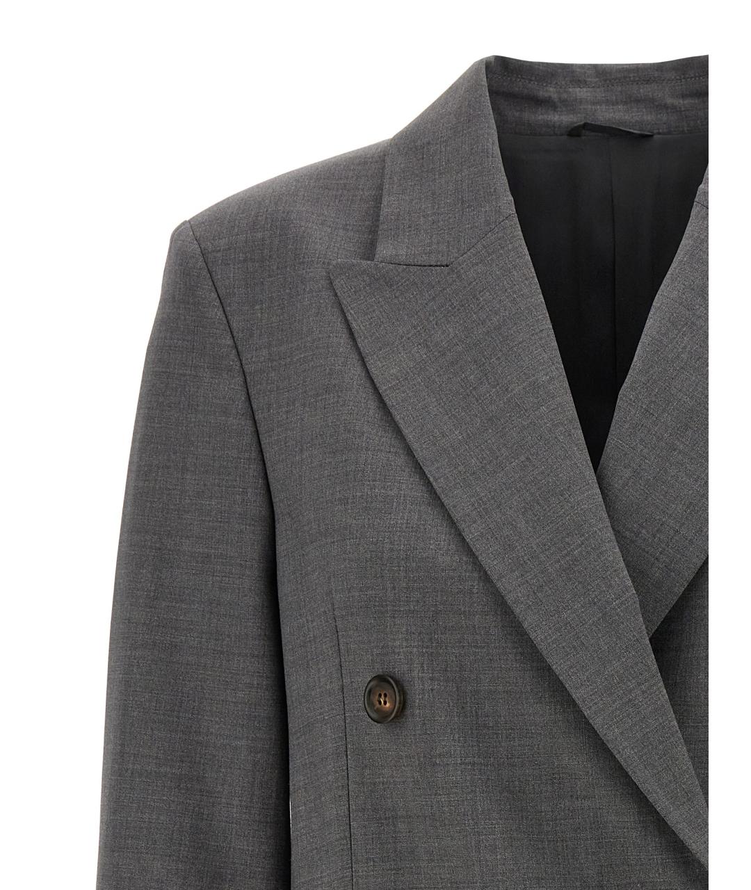 BRUNELLO CUCINELLI Серый шерстяной жакет/пиджак, фото 3