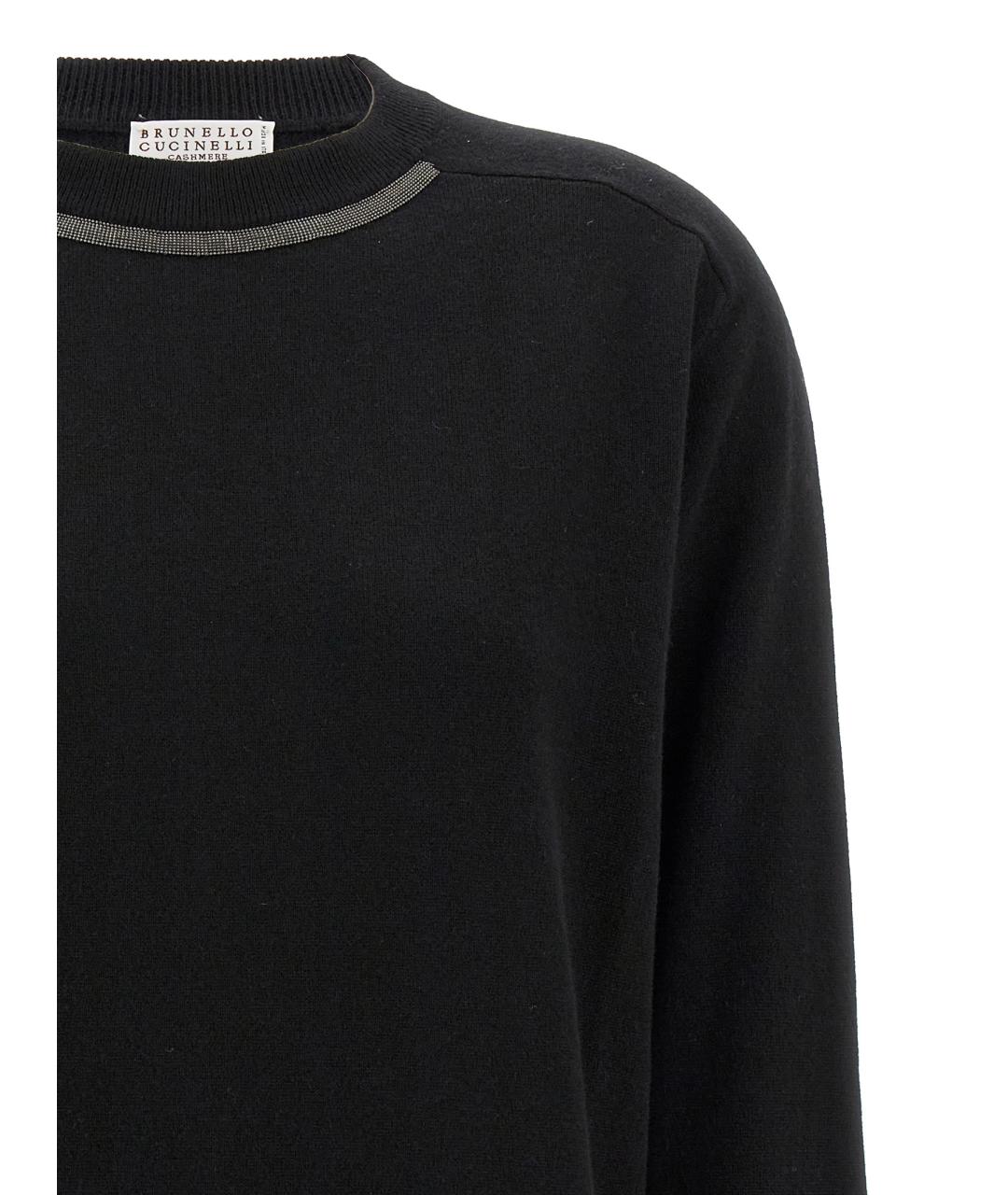BRUNELLO CUCINELLI Черный кашемировый джемпер / свитер, фото 3