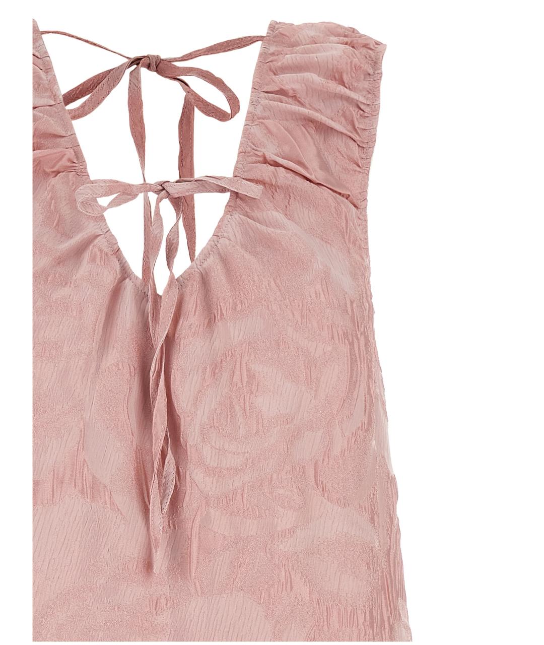 GANNI Розовое полиэстеровое коктейльное платье, фото 3