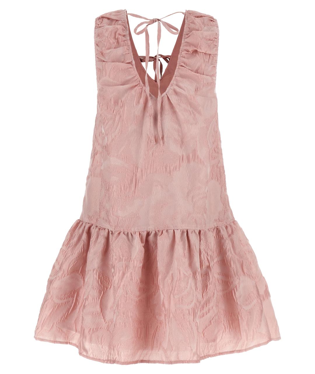 GANNI Розовое полиэстеровое коктейльное платье, фото 2