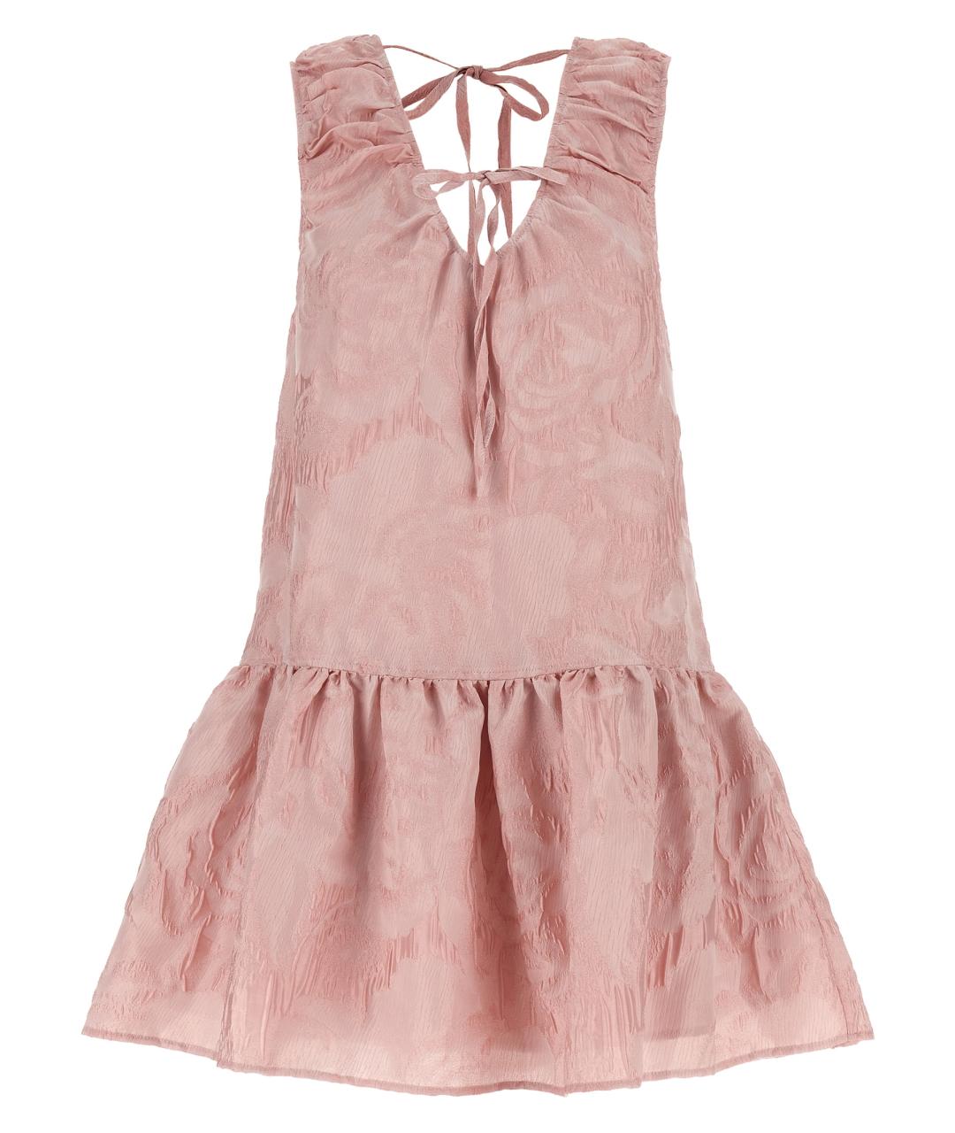 GANNI Розовое полиэстеровое коктейльное платье, фото 1